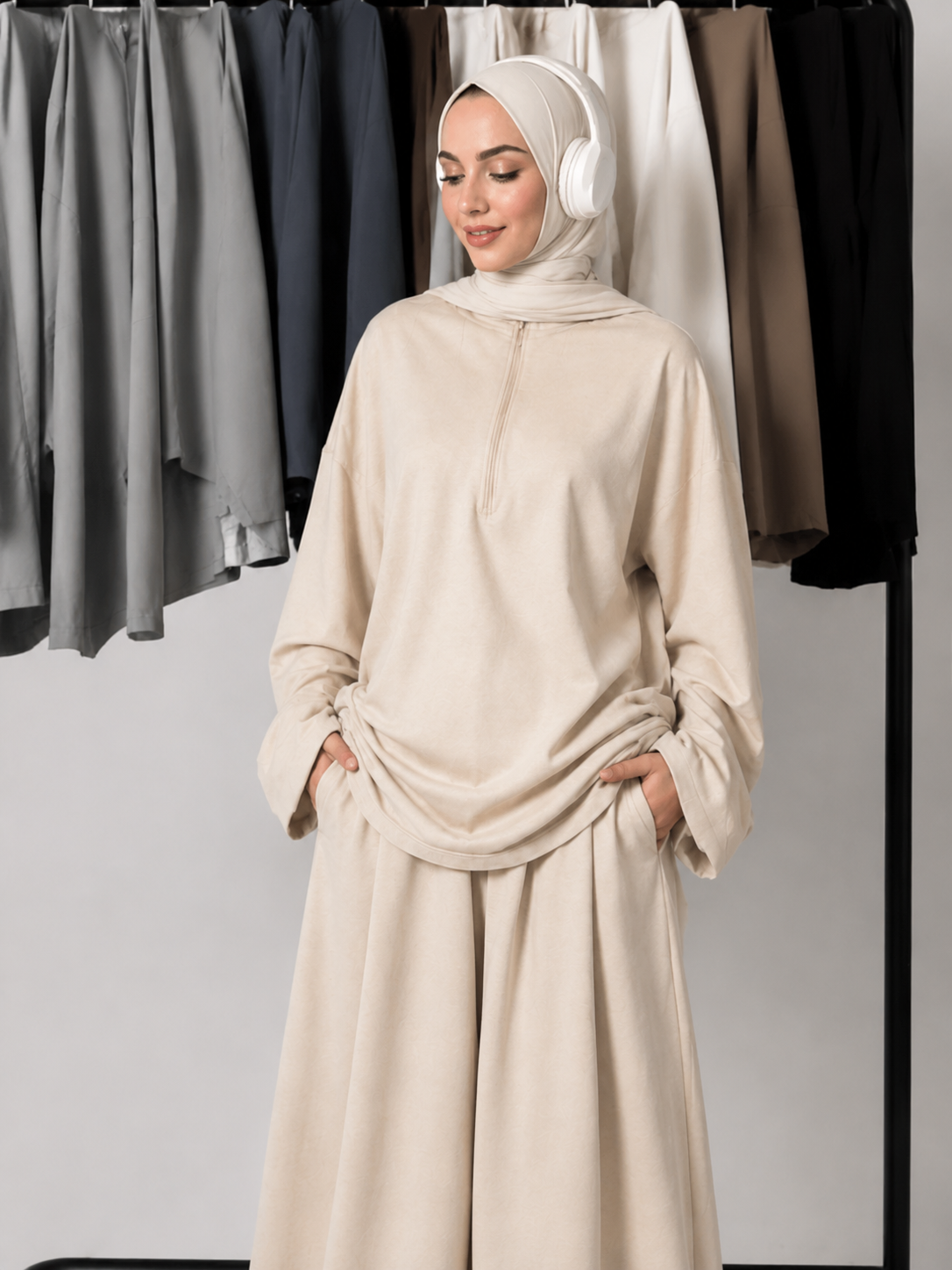 Leyla Half-Zip Two-Piece Set – LY117
